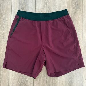 TEN Thousand Interval Short 7 inch Running Workout Gym Maroon Medium